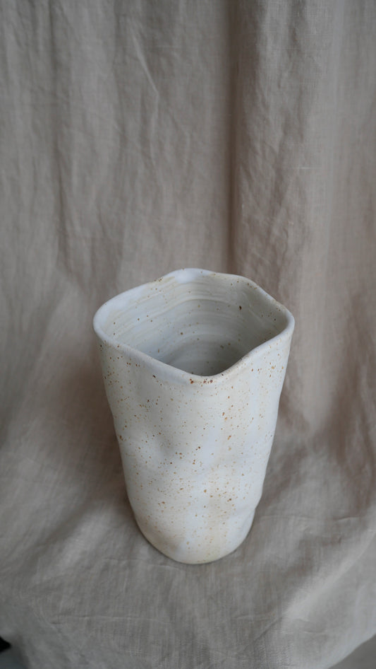Happy little accidents vase white matte