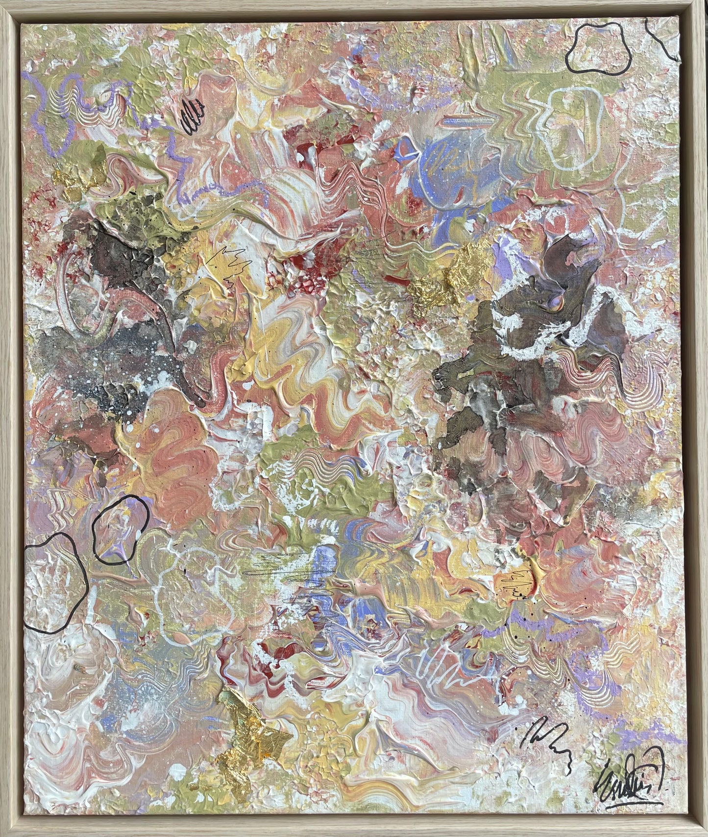 Karamell - with an oak frame