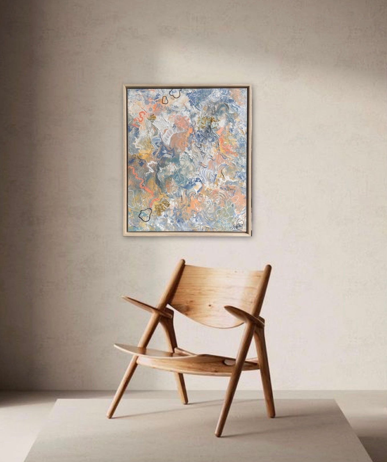 Ripple - with an oak frame
