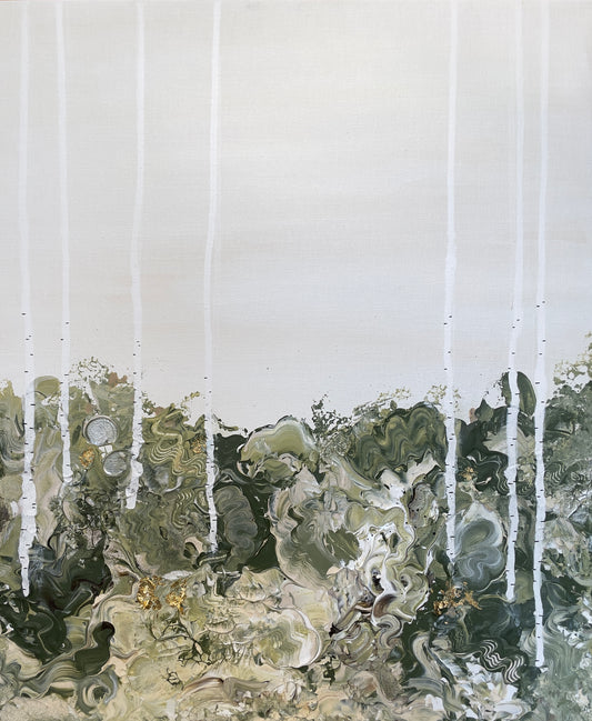 Verdant - with an brown wood-stained oak frame